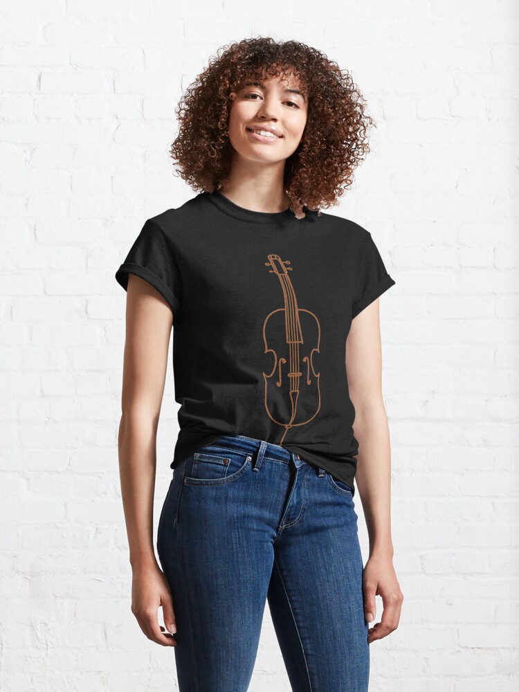 Alternate view of Colorful Cello Line Art Classic T-Shirt