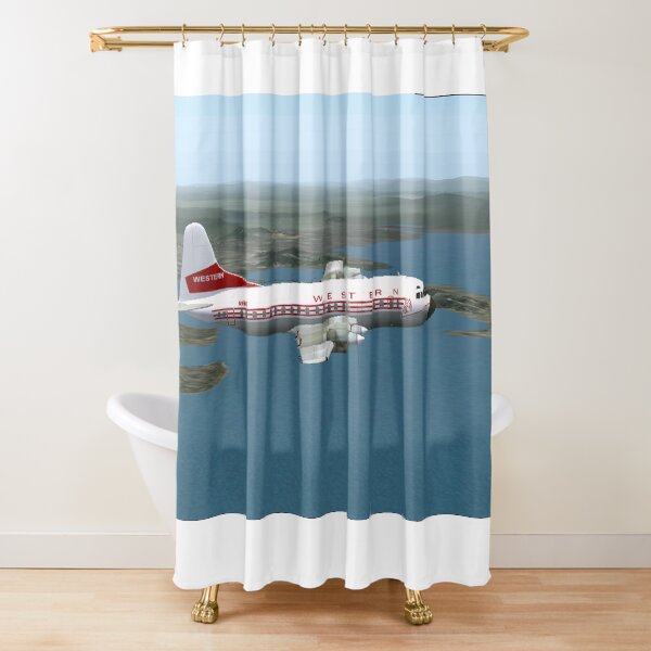 Western Airlines Electra L-188 Shower Curtain