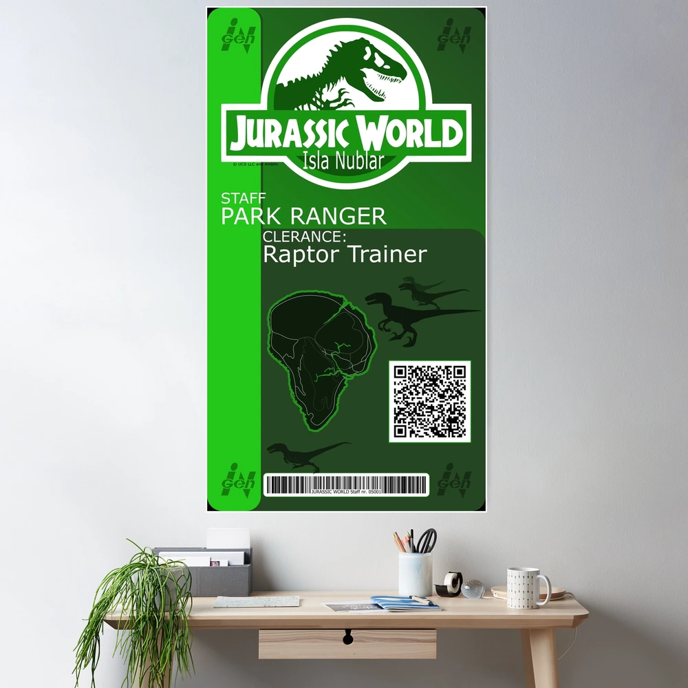 jurassic-world-park-ranger-pass-poster-for-sale-by-jc007-redbubble for Printable Jurassic Park Badge Template Free Jurassic World - Park Ranger - Pass