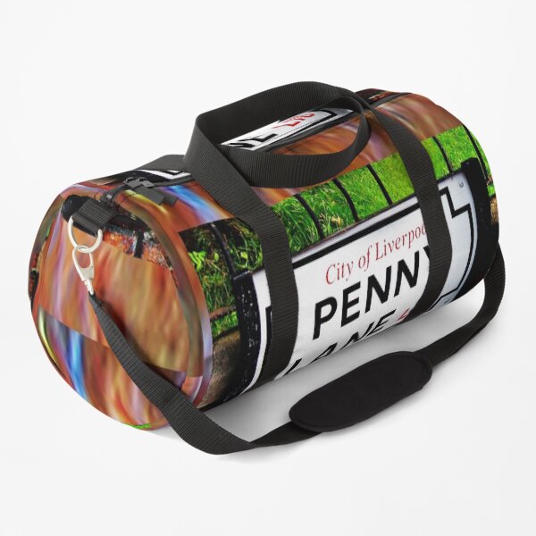 Penny lane Liverpool England sign, famous place and music song title Duffle Bag