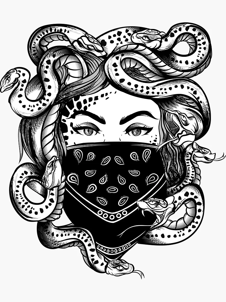  Vinyl Sticker Greek Mythology Woman Medusa Gorgon Mural Decal  Wall Art Decor EH1593 : Handmade Products