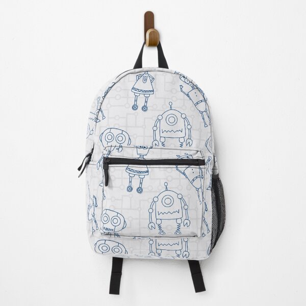 Item preview, Doodle robots on white background designed and sold by FK-UK.