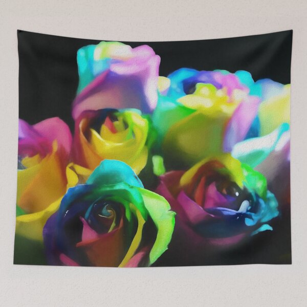 Item preview, Rainbow Roses Watercolor designed and sold by bloomingvine.