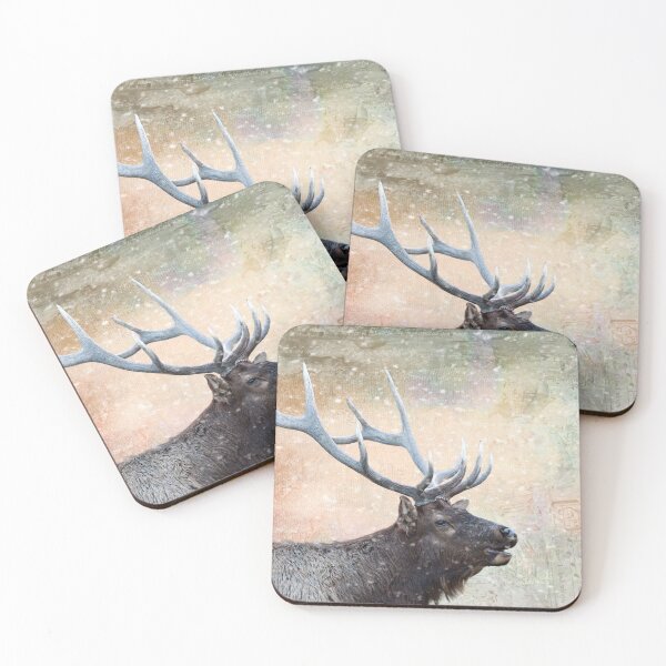 Item preview, Bull elk, Bugling in the Snow designed and sold by montanaartist.