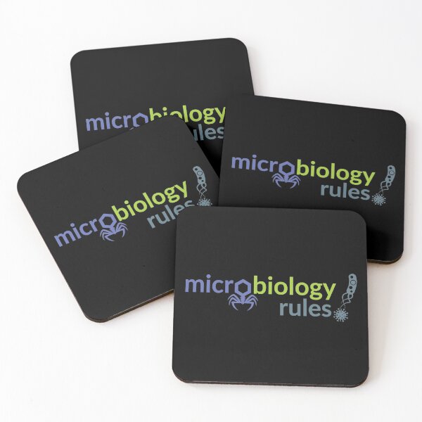 Item preview, Microbiology Rules Logo with virus phage and bacteria designed and sold by Zit-Zat-Zot.