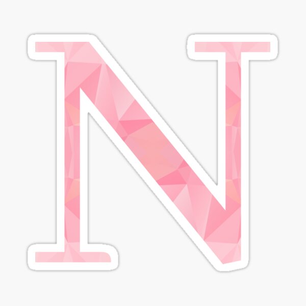 Sparkling Pink Letter N Sticker by DevineDesignz