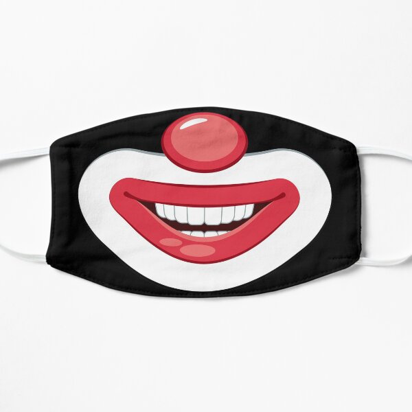 Clown Red nose and Smile Flat Mask