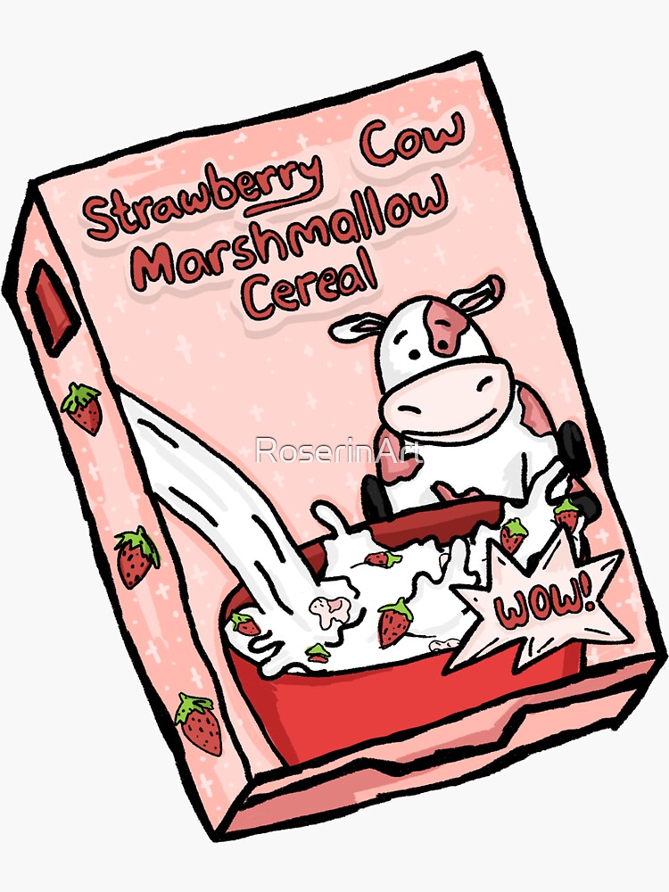 Strawberry Cow Sticker Set