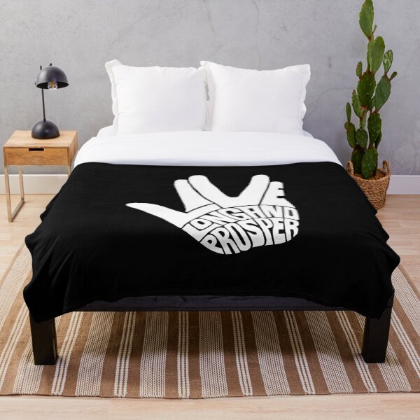 Star Trek Live Long and Prosper White Throw Blanket