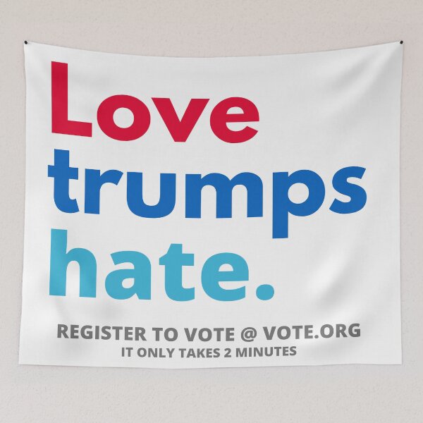 Item preview, Love Trumps Hate, Go Vote. designed and sold by Danielle Hazan.