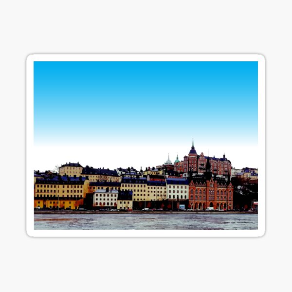 Buildings on the waterfront - Stockholm Sweden Sticker