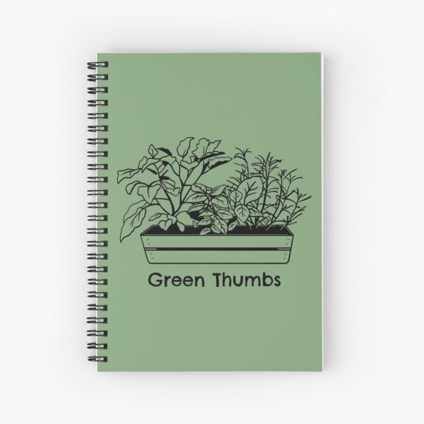 Green Thumbs Flower Garden Theme Spiral Notebook