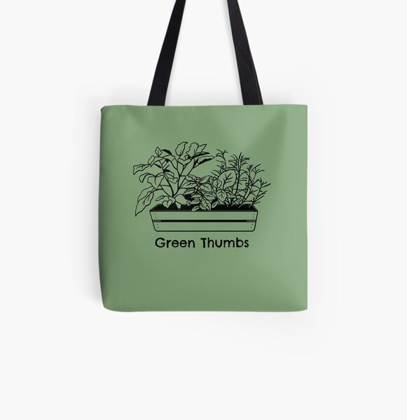 Green Thumbs Flower Garden Theme All Over Print Tote Bag
