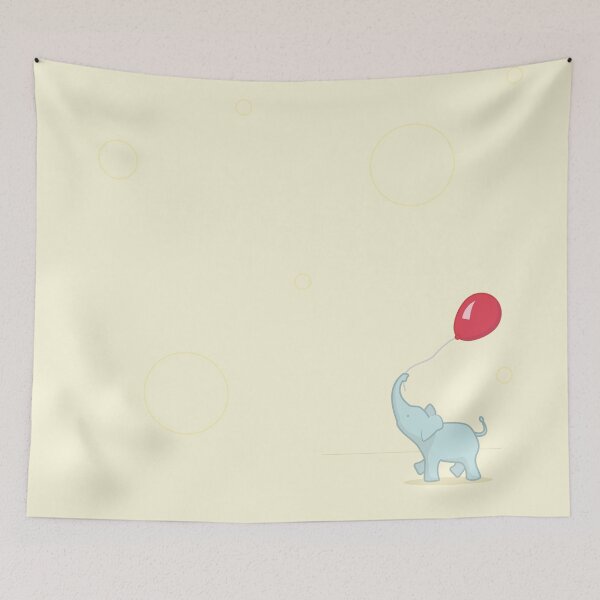 Item preview, Baby Elephant with Red Balloon (on Yellow) designed and sold by Vincent White.