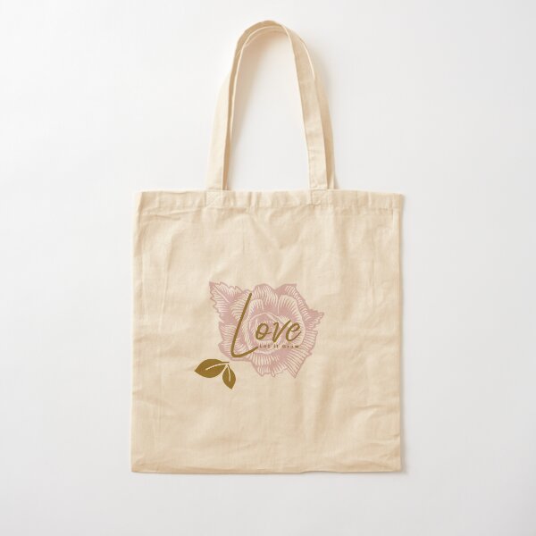 Love Let it Grown, Flower Garden Theme Cotton Tote Bag