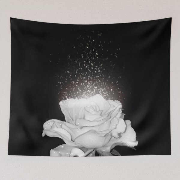 Item preview, White rose with droplets  designed and sold by Nishad4.