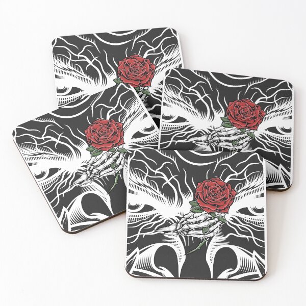 Item preview, Rock and Roll Red Flower Skull designed and sold by MYZAK HRM.