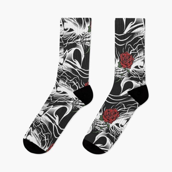 Item preview, Rock and Roll Red Flower Skull designed and sold by MYZAK HRM.