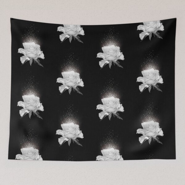 Item preview, White rose with droplets of rain designed and sold by Nishad4.