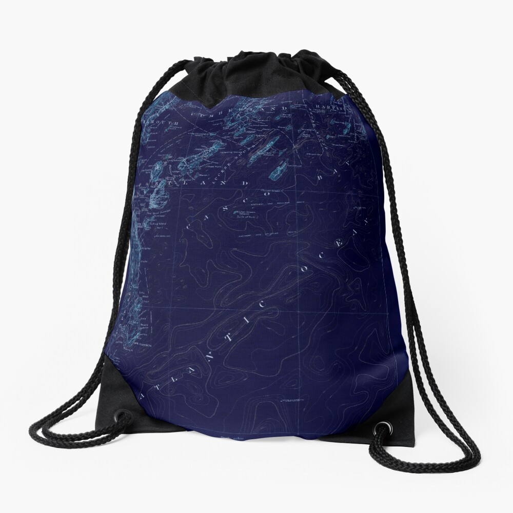 Maine USGS Historical Map Casco Bay 460288 1916 62500 Inversion Drawstring Bag
