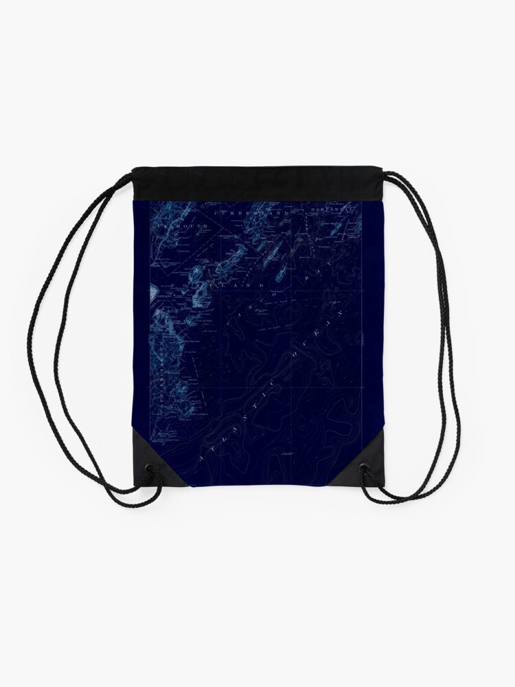 Alternate view of Maine USGS Historical Map Casco Bay 460288 1916 62500 Inversion Drawstring Bag