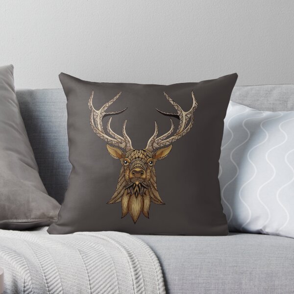 Brown Stag Throw Pillow