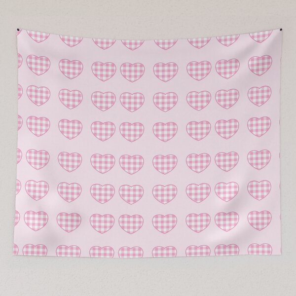 Item preview, Pink Gingham Hearts designed and sold by paralia.