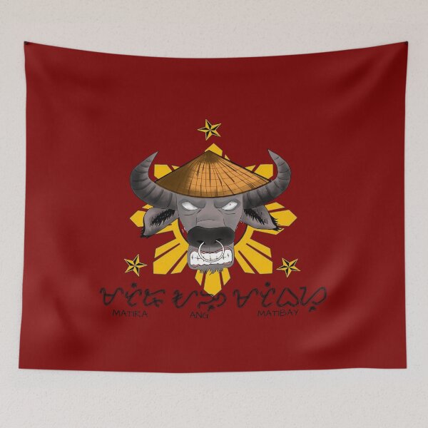 Item preview, Baybayin - Matira ang matibay (Survival of the Fittest) w/ Kalabaw or Carabao with Three Stars & Sun designed and sold by mslam0000g.