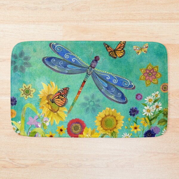 Item preview, Whimsical wild flower watercolor dragonfly watercolor   designed and sold by Sue Zipkin.