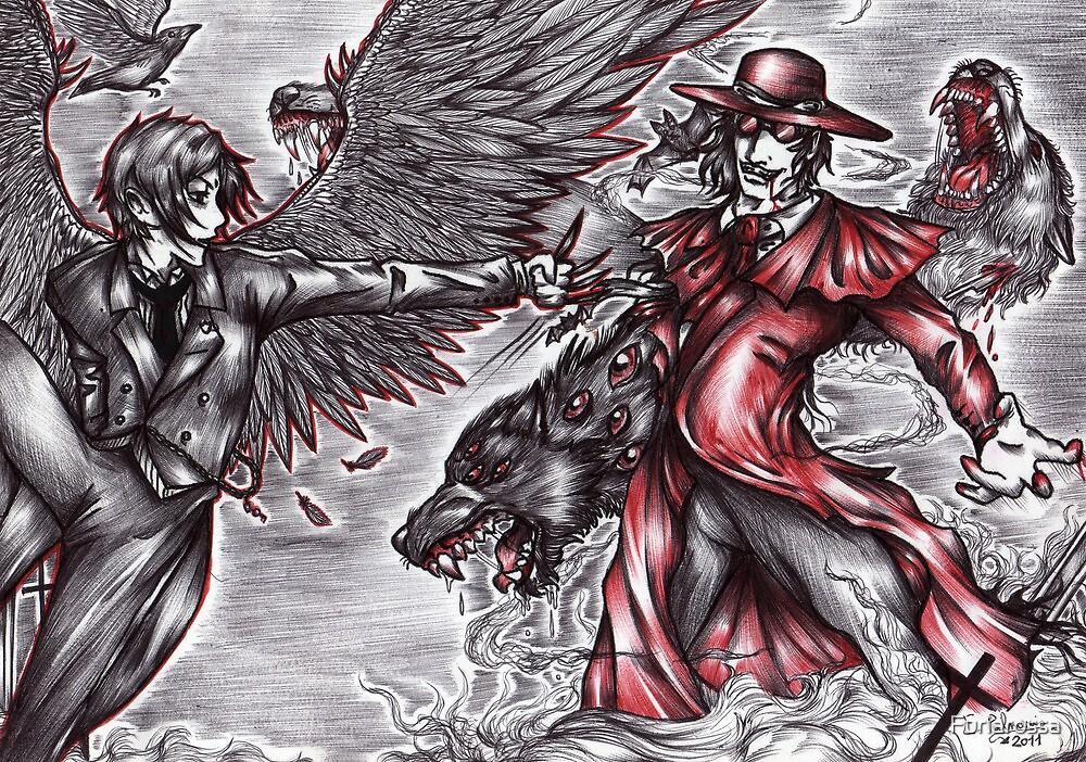 Black and Red - Sebastian vs Alucard by Furiarossa.