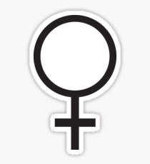 Pegatina MUJER, MUJER, MUJER, ELLA, símbolo de Venus, FEMENINO, símbolo de género, sexo, sexo de un organismo, negro