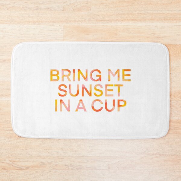 Item preview, Bring Me Sunset in a Cup literary quote in Pink and Yellow Watercolor designed and sold by WildeandCo.