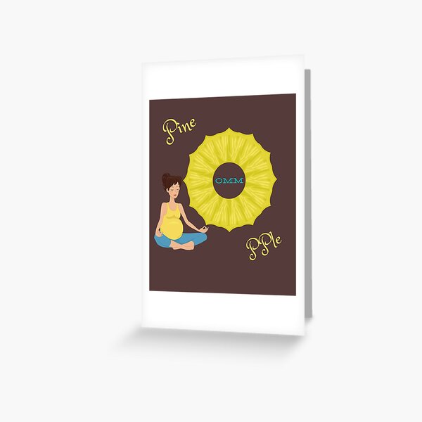 Funny Pregnancy pineapple craving yoga Tees Greeting Card