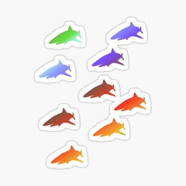 Item preview, multi colored shark pattern  designed and sold by MsTyson.