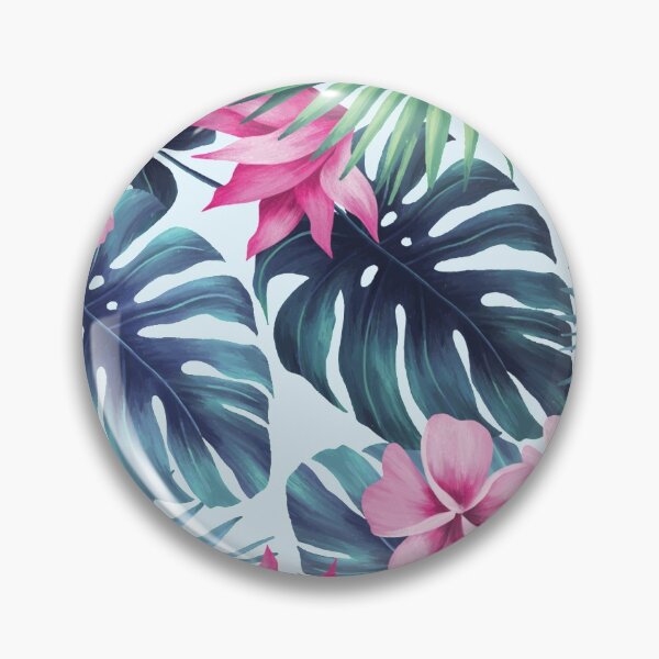 Item preview, Flores de hibisco floral rosa y verde tropical designed and sold by MalikaBela.