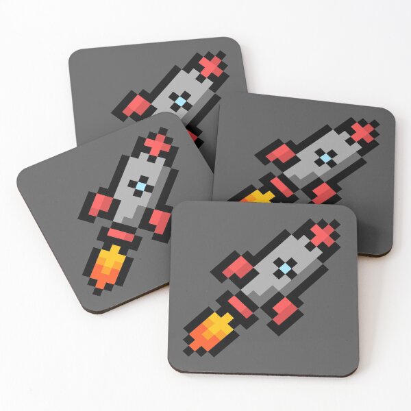 Item preview, Pixel Rocket Ship on Gray designed and sold by Rocket-To-Pluto.