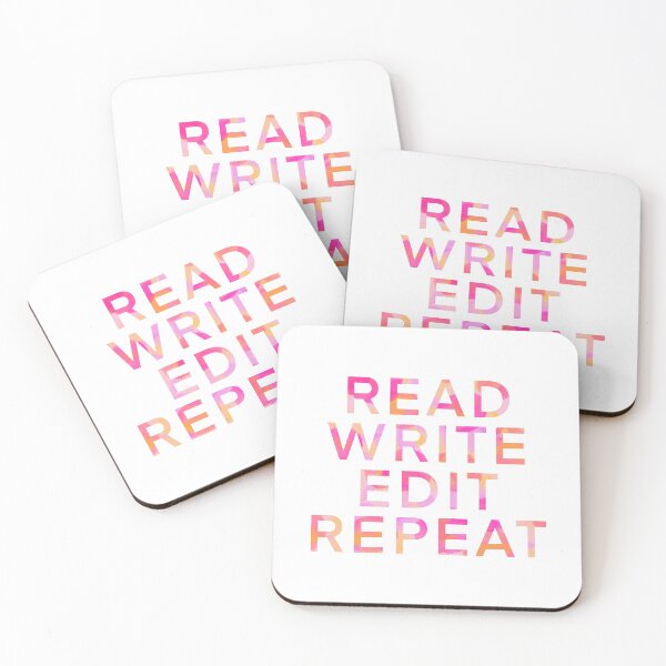 Item preview, Read, Write, Edit, Repeat in Hot Pink Watercolor  designed and sold by WildeandCo.