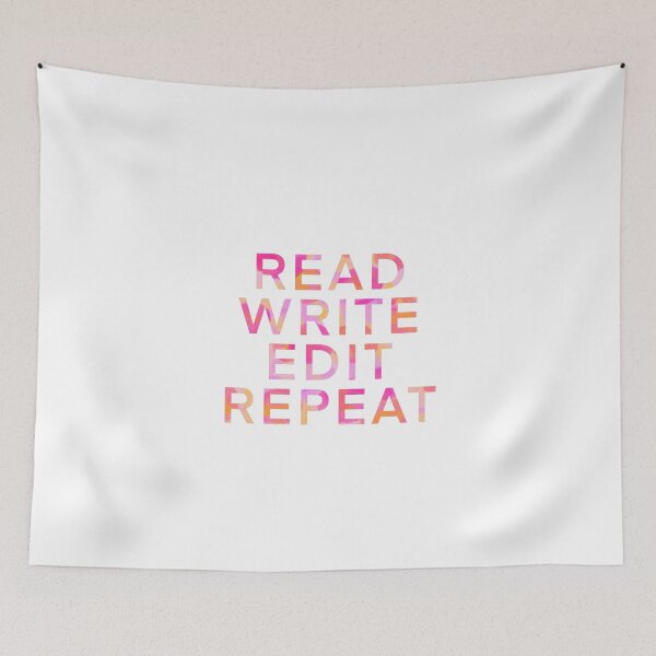Item preview, Read, Write, Edit, Repeat in Hot Pink Watercolor  designed and sold by WildeandCo.