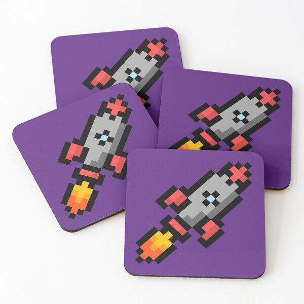 Item preview, Pixel Rocket Ship on Night Sky designed and sold by Rocket-To-Pluto.
