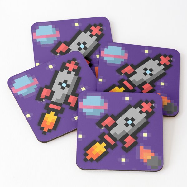 Item preview, Pixel Rocket Ship Flying out of the Solar System designed and sold by Rocket-To-Pluto.