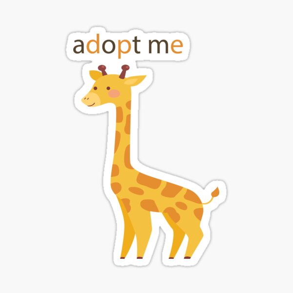Adopt Me Giraffe Pet Sticker By Yehya19 Redbubble - roblox adopt me pets giraffe