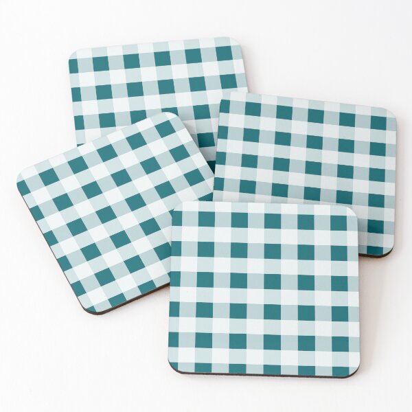 Item preview, Peacock Blue and White Buffalo Plaid Pattern designed and sold by Bumblefuzzies.
