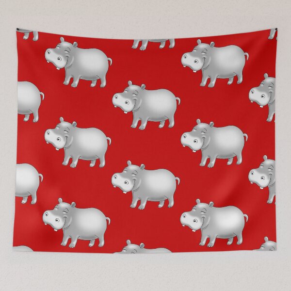 Item preview, Hippo Cute Hippopotamus Red Background designed and sold by pablomendoza.