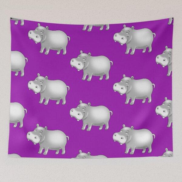 Item preview, Copy of Hippo Cute Hippopotamus on purple designed and sold by pablomendoza.
