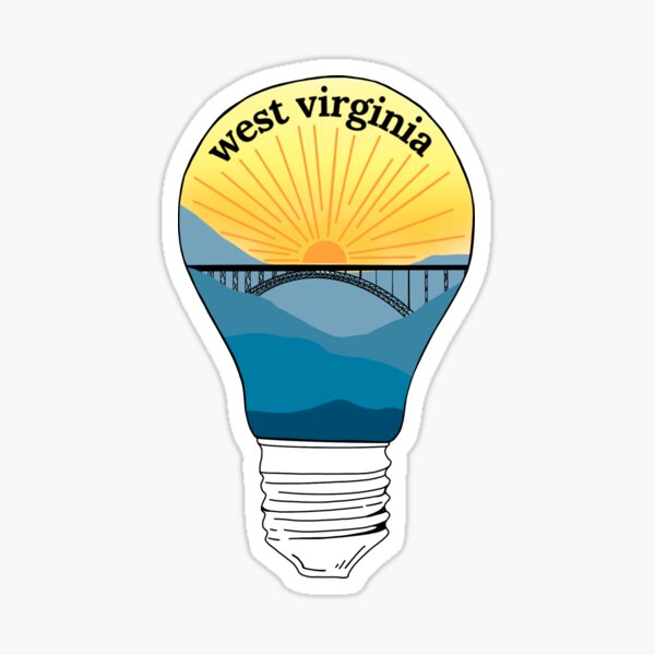 West Virginia Sunset Lightbulb Sticker