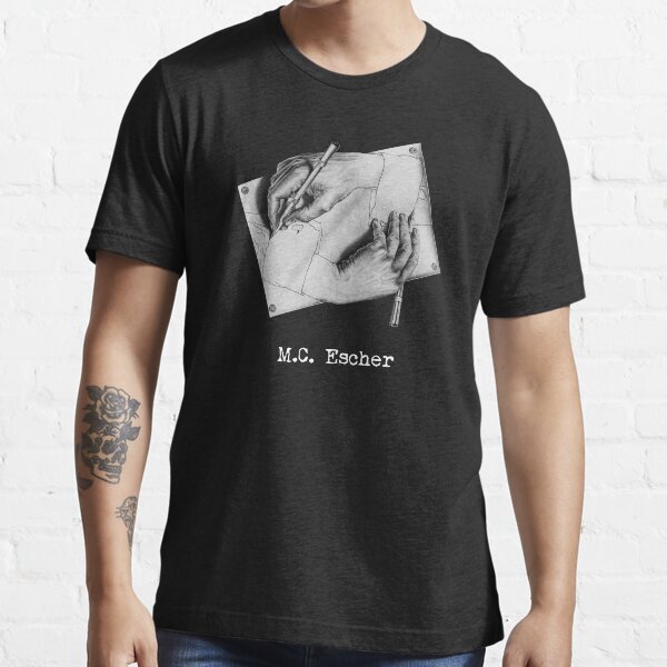 Hands drawing each other surreal artist surrealist art lover M.C. Escher gift shirt or mask Essential T-Shirt