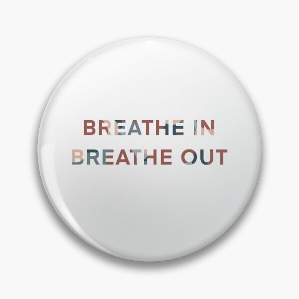 Item preview, Breathe in, breathe out quote in rust & teal designed and sold by WildeandCo.