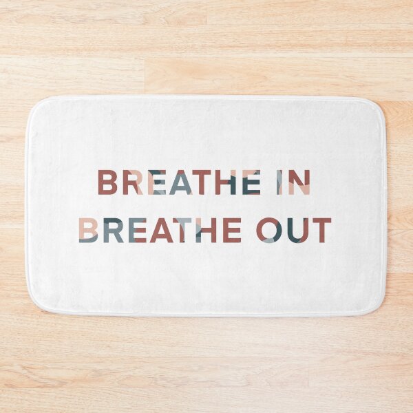 Item preview, Breathe in, breathe out quote in rust & teal designed and sold by WildeandCo.