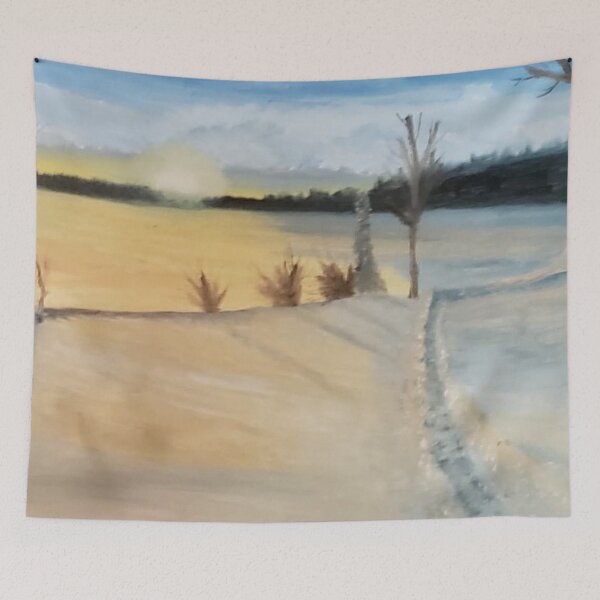 Item preview, Snowfield oil painting by tabitha kremesec designed and sold by Tabitha Kremesec.