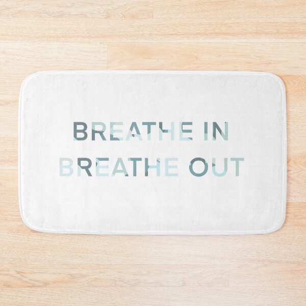 Item preview, Breathe in, breathe out quote in blue designed and sold by WildeandCo.